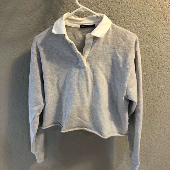 Brandy Melville Tops - Brandy Melville cropped collared long sleeve